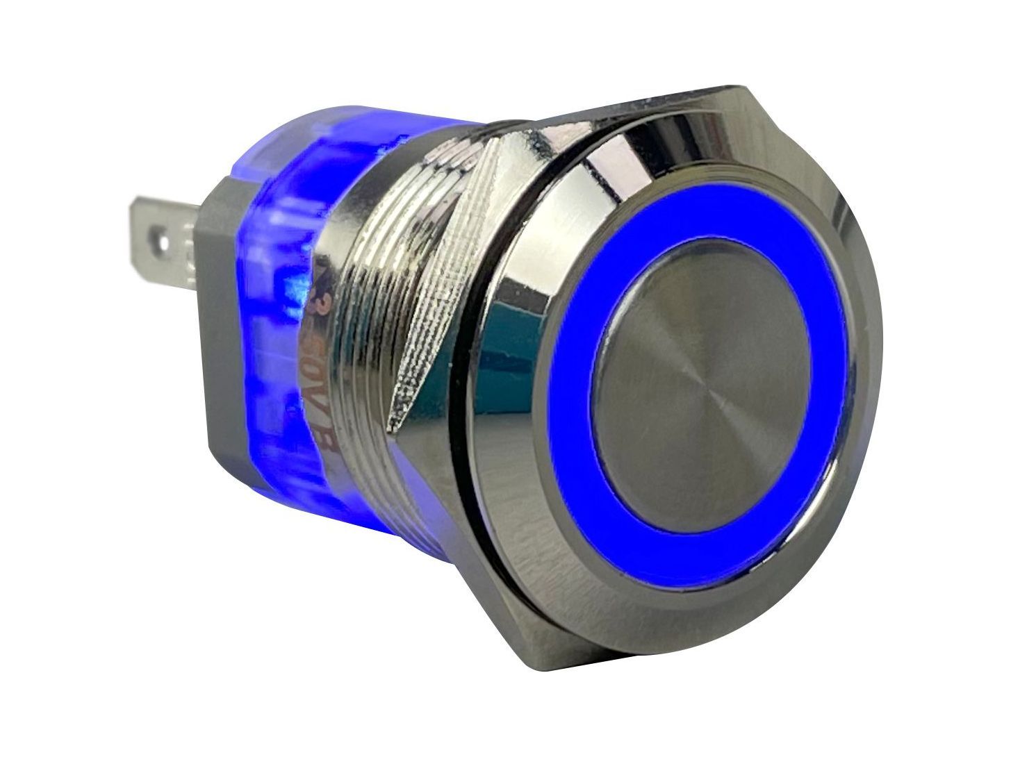 Кнопка с фиксацией, подсветка синяя, 12 В, д. 22мм SX Tech SXC00008