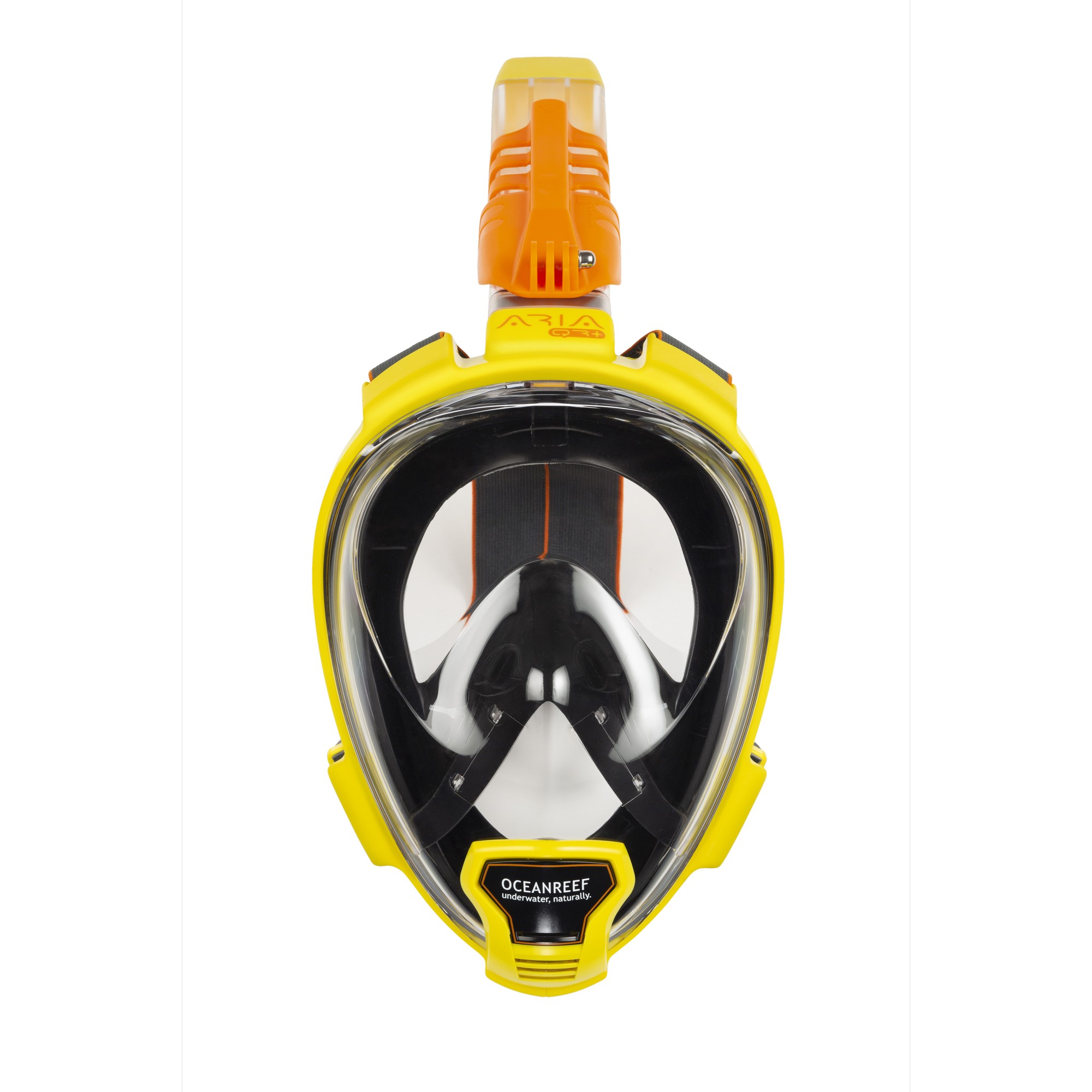 Маска полнолицевая для подводного плавания OceanReef ARIA QR+ OR019025 L/XL желтый/черный с креплением для камеры
