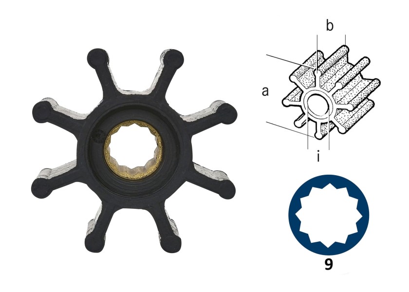 Купить Крыльчатка для Volvo Penta серии D4, KA(M)D 32/42/44, KA(M)D 300, T(A)MD 30/31/40/41 и Nanni Diesel 27253-bvs 7ft.ru в интернет магазине Семь Футов