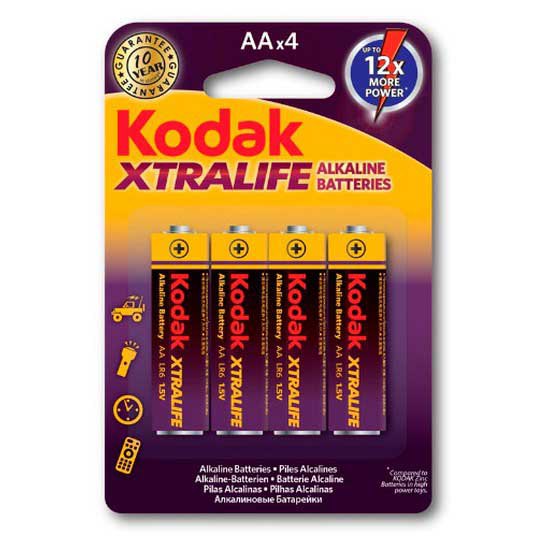 Kodak KODAKLR6AA LR6 AA Щелочные батареи 4 единицы Черный Yellow / Purple