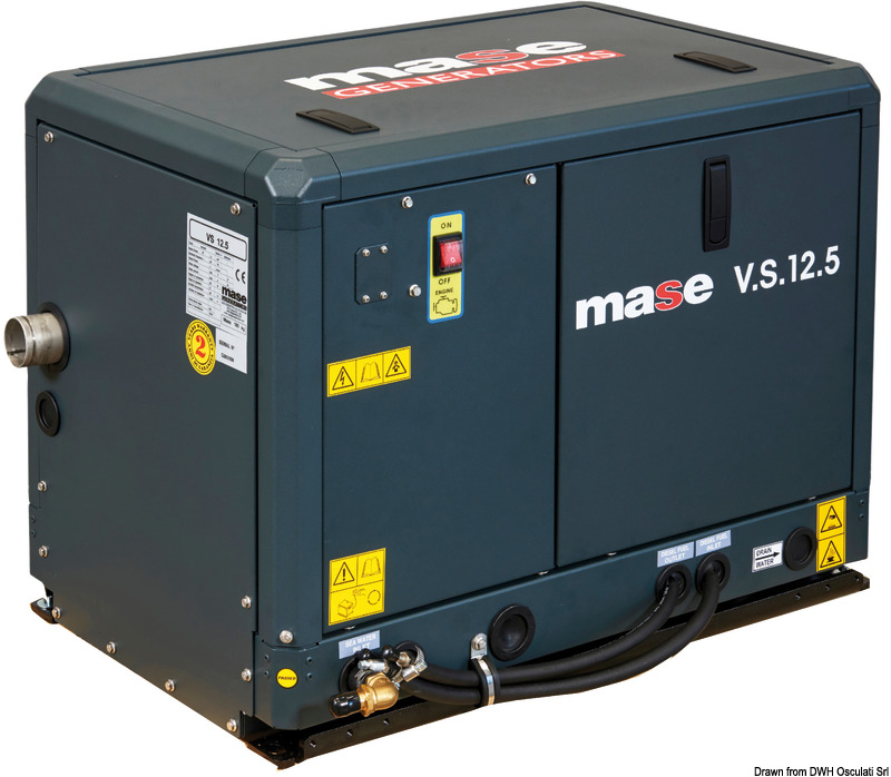 Купить Дизельный генератор MASE модель VS 12.5 (12 кВт) с системой охлаждения воздух/вода, Osculati 50.243.12 7ft.ru в интернет магазине Семь Футов