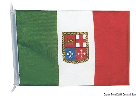 Купить Флаг Италии с гербом Торгового Флота из легкого полиэфира 30 х 45 см, Osculati 35.459.02 7ft.ru в интернет магазине Семь Футов