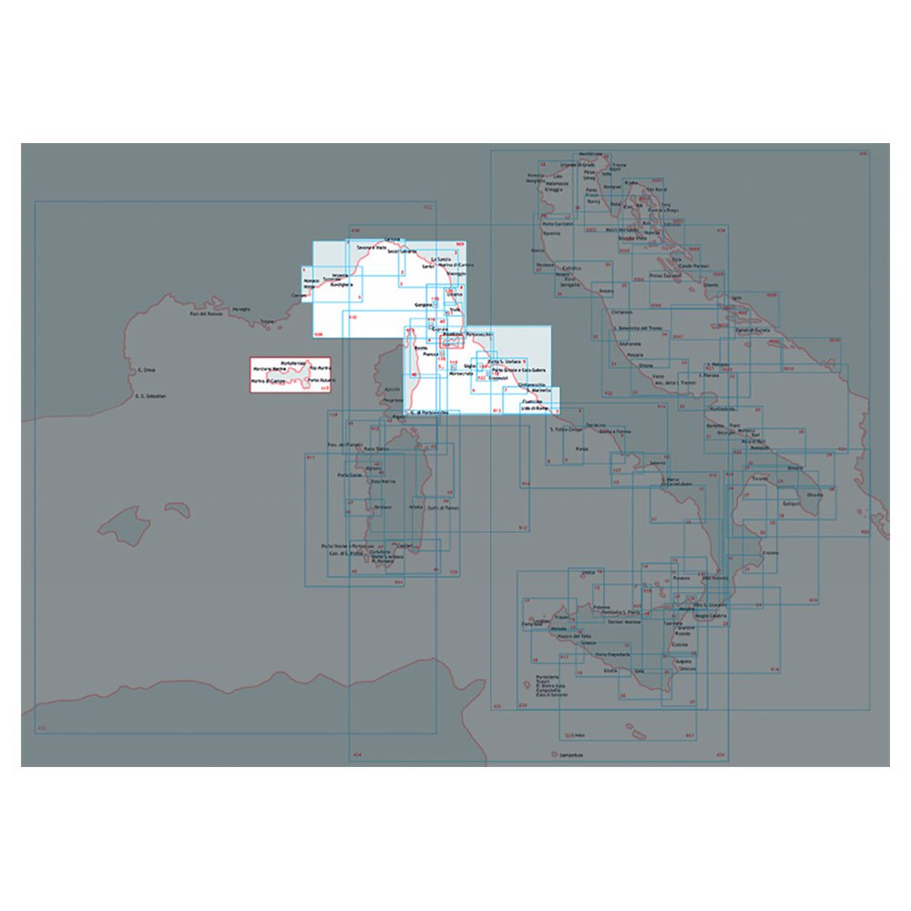 Istituto idrografico 100002 Imperia-Portofino Морские карты Бесцветный