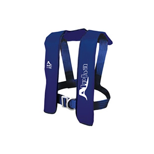 Надувной спасательный жилет Lalizas Alpha 20123 150N ISO 12402-3 синий с ручным пусковым механизмом и возможностью крепления страховки