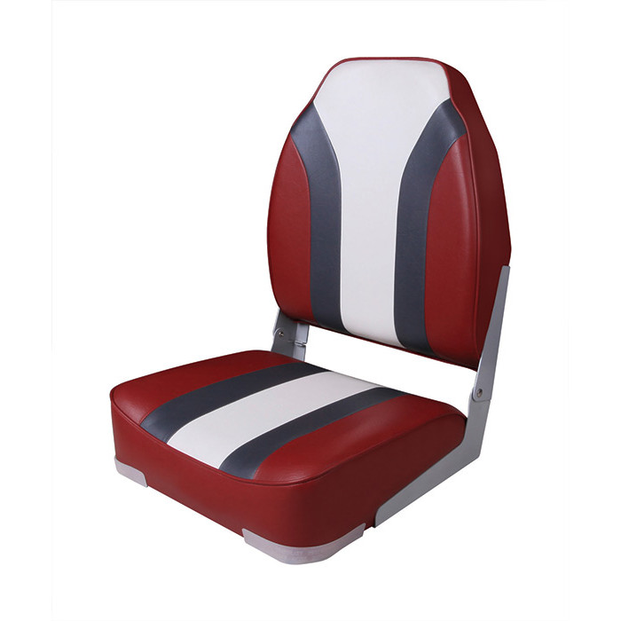 Сиденье мягкое складное High Back Rainbow Boat Seat, красно-белое Newstarmarine 75107RCW