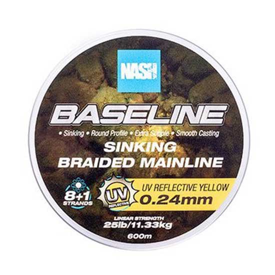 Nash T6011-UNIT Плетёная леска Baseline Sinking 600 m  UV Yellow 0.350 mm
