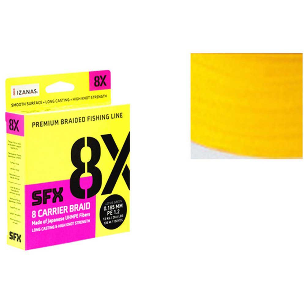 Sufix 13SUSFX8B185Y150Y 135 m 8X Линия 135 m Золотистый  Hot Yellow 0.185 mm 