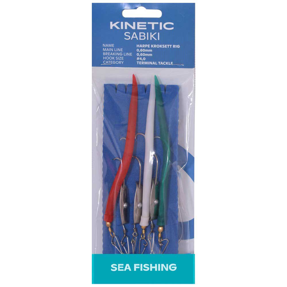 Kinetic F162-161-047 Sabiki Harpe Kroksett Рыболовное Перо Многоцветный Green / White / Red