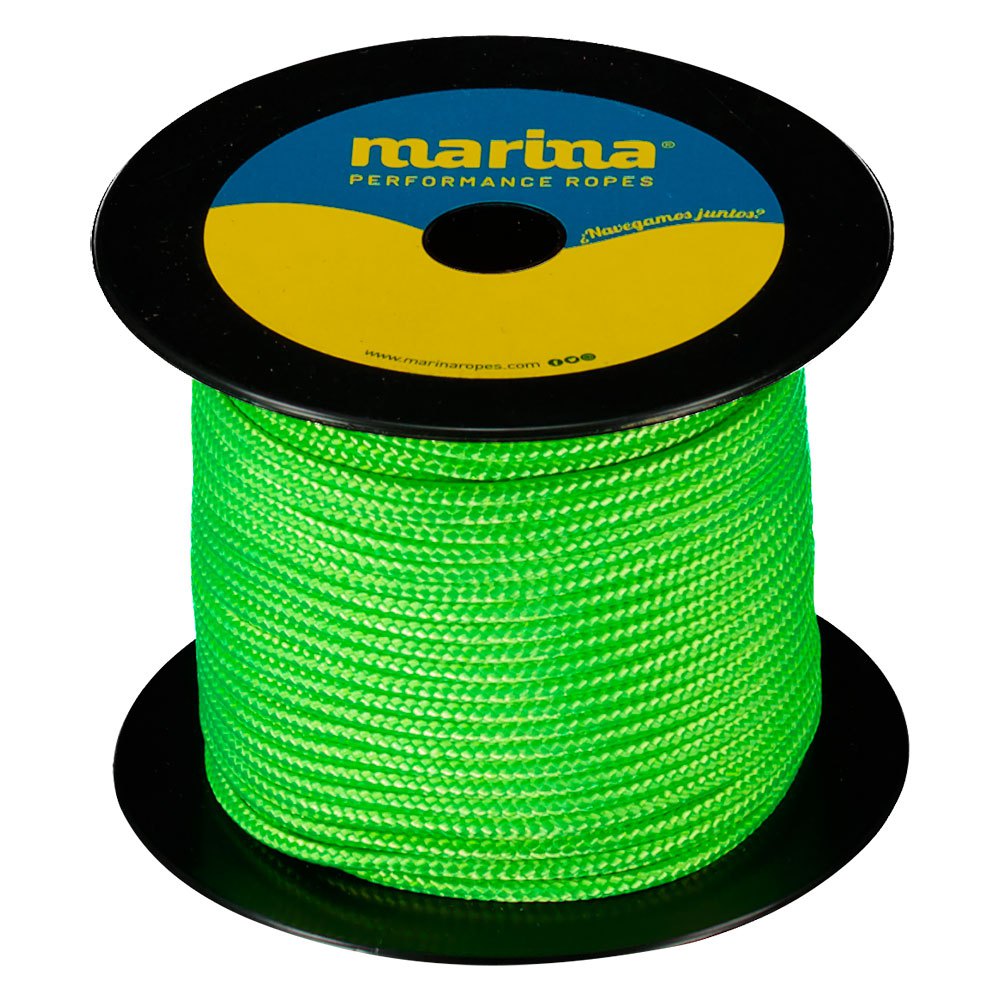 Marina performance ropes 1700.50/VEN1.5 Marina Dyneema Color 50 m Веревка Зеленый Neon Green 1.5 mm 
