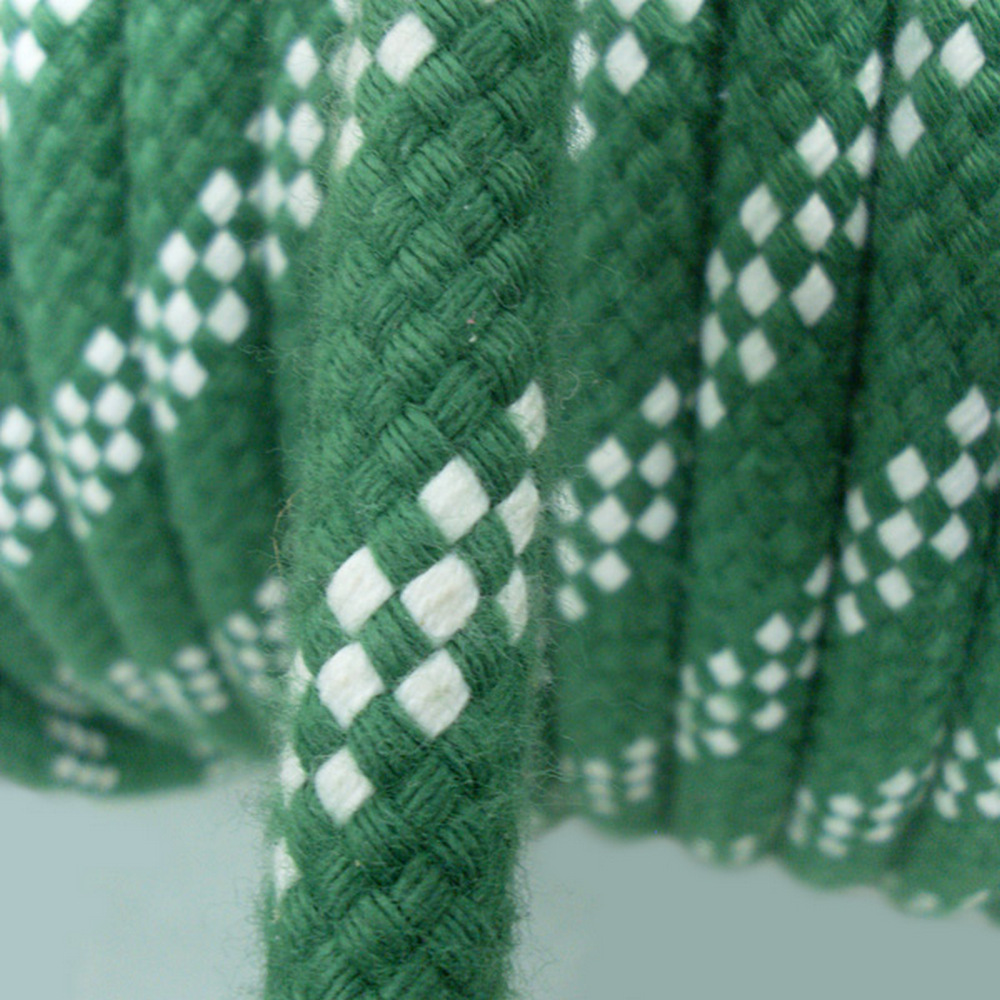 Шкотовый трос двойного плетения с сигнальной прядью Monteisola Corde Genoa DFG14 1м Ø14мм из зелёного/жёлтого полиэстера