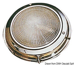 Купить Накладной галогенной светильник японского типа BA15D 12В 15Вт 138мм отделка из нержавеющей стали, Osculati 13.543.01 7ft.ru в интернет магазине Семь Футов