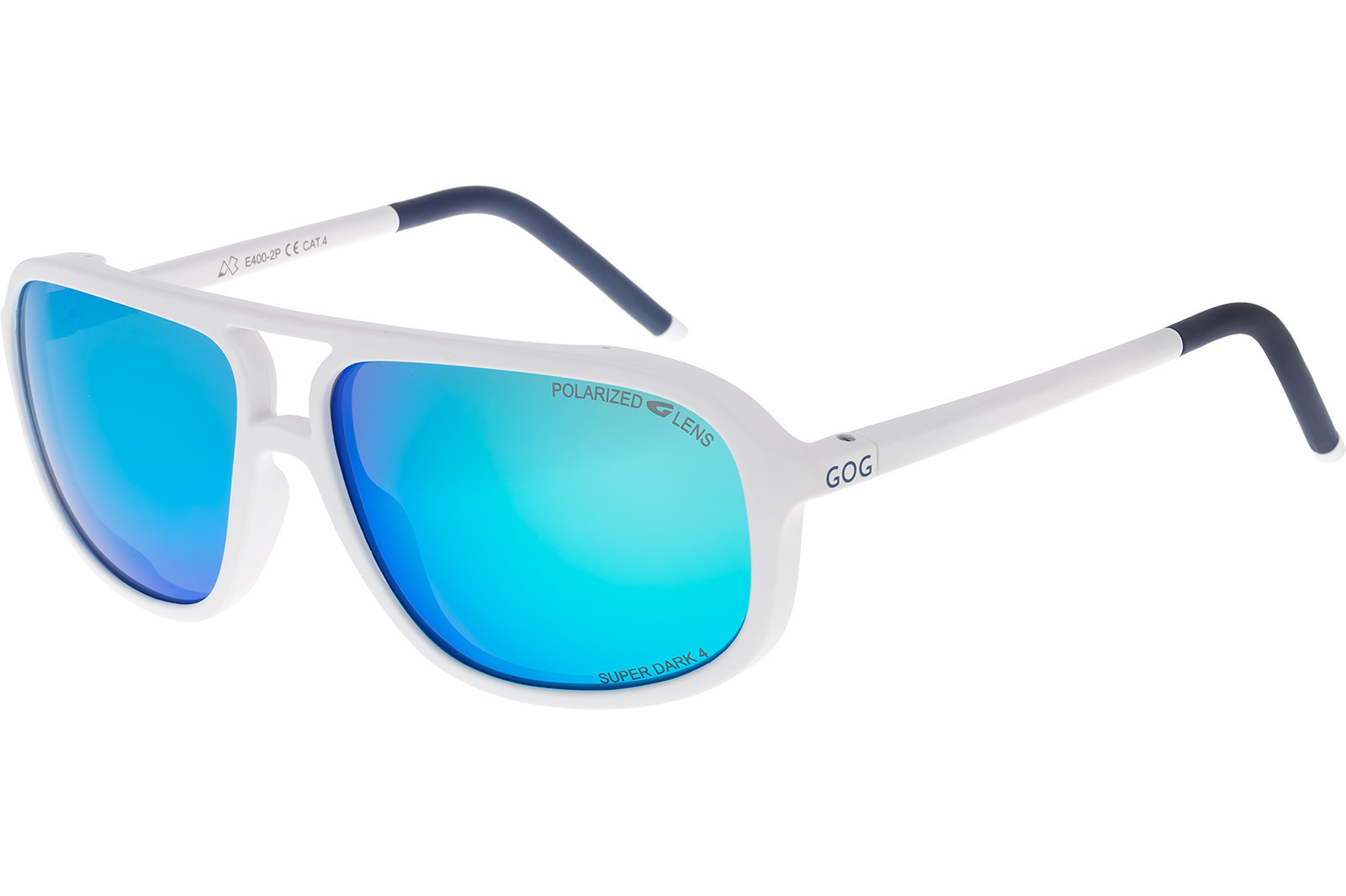 Купить Спортивные очки GOG Everest / Matt White-Navy Blue / Polarized Blue Lens, e400-2p 7ft.ru в интернет магазине Семь Футов