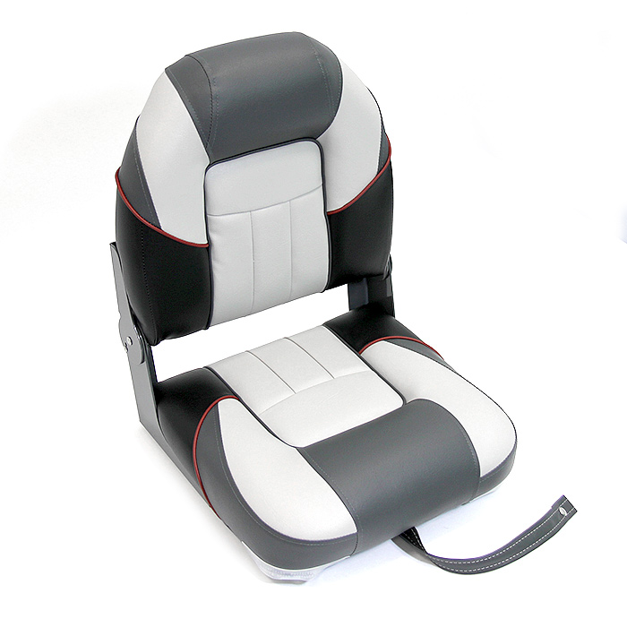 Сиденье мягкое складное Premium Centurion Boat Seat, серо-черное Newstarmarine 75129GC