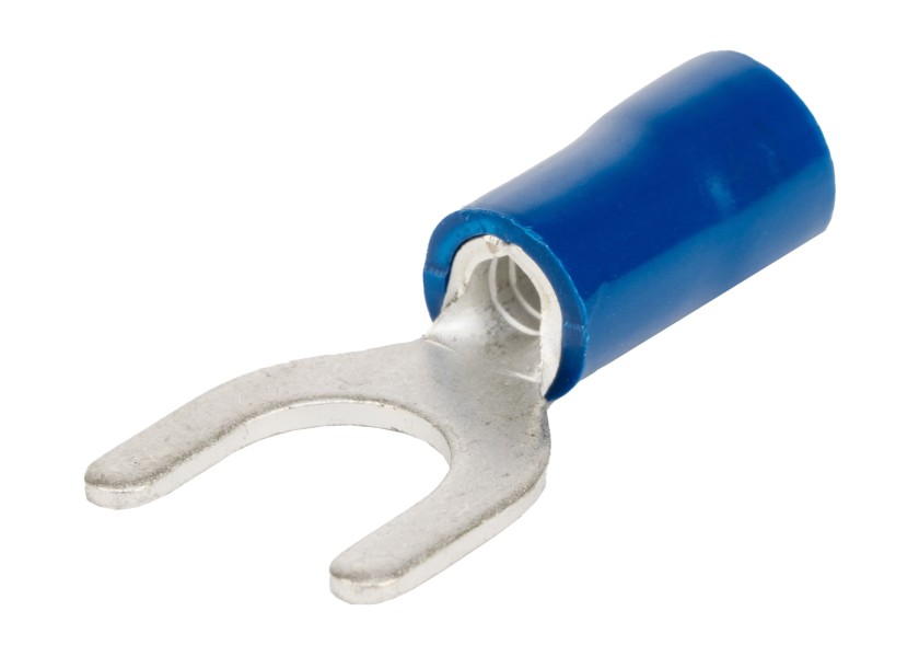 Купить Вилочный кабельный наконечник / синий / 1,5–2,5 мм² / 20 шт. в упаковке / Диаметр проушины: M6 63742-bvs 7ft.ru в интернет магазине Семь Футов
