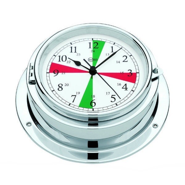 Часы-иллюминатор кварцевые секторные Barigo Columbus 1650CRFS 220x70мм Ø150мм из хромированной латуни
