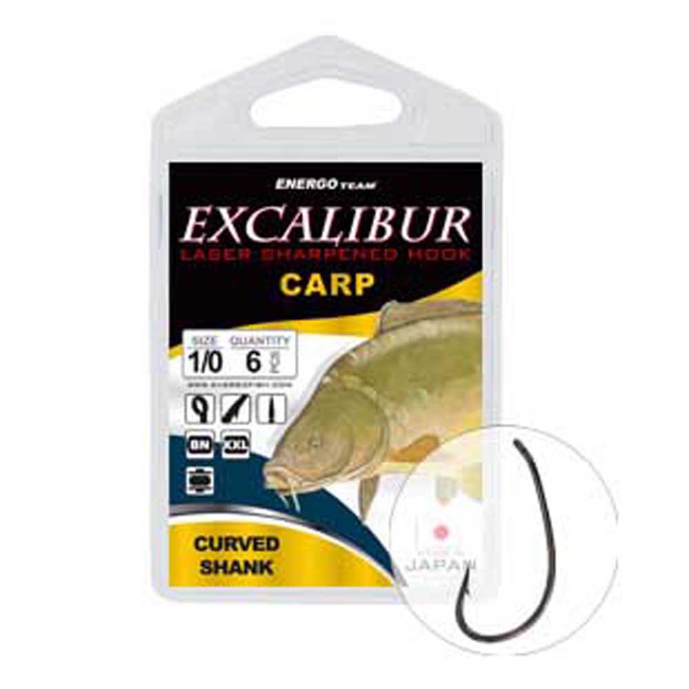 Excalibur 47315010 Boilie Curved Shank Крючки С Одним Глазком Бесцветный Black Nickel 1/0