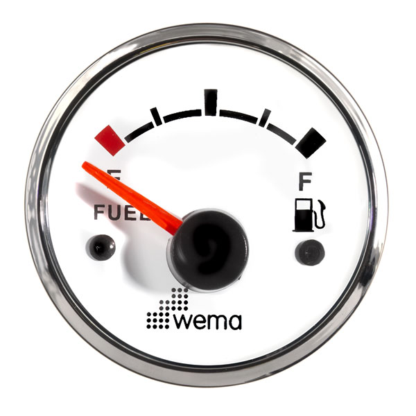 Индикатор уровня топлива Wema IPFR-WS 110624 12/24В 0-190Ом Ø62мм белый циферблат с хромированным кольцом