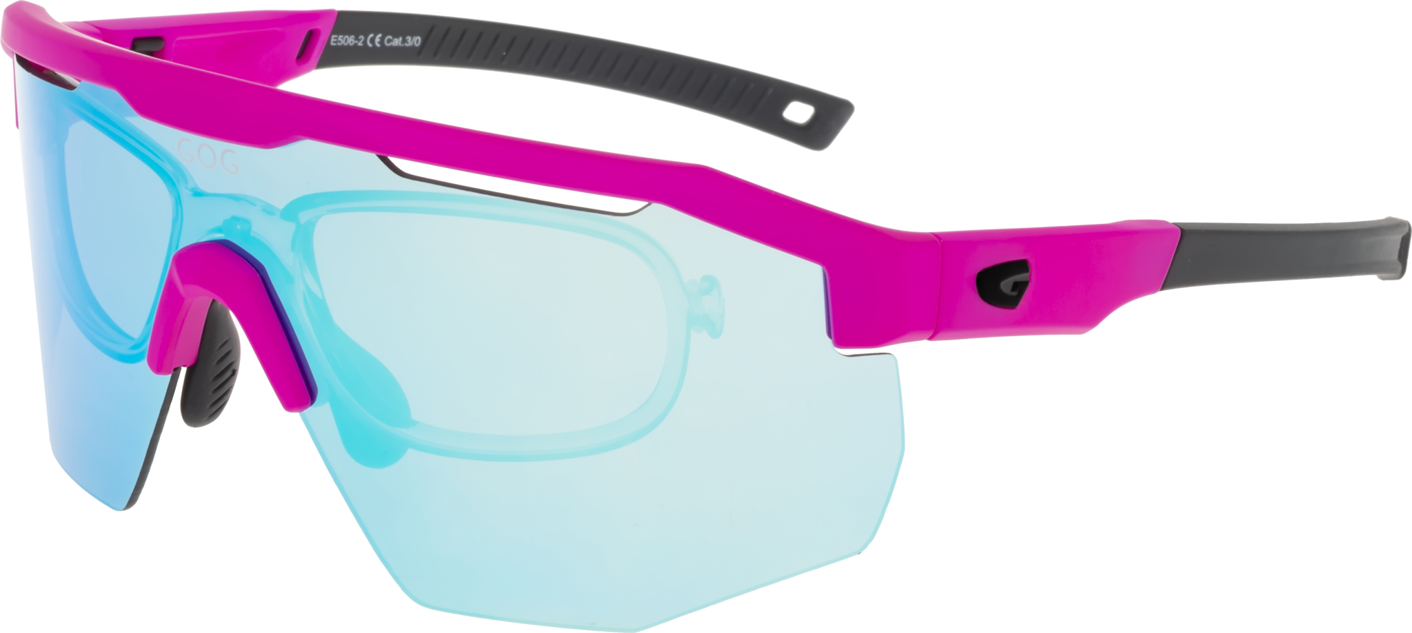 Купить Спортивные очки GOG Argo / Matt Neon Pink-Black / White-Blue Lens, e506-2r 7ft.ru в интернет магазине Семь Футов