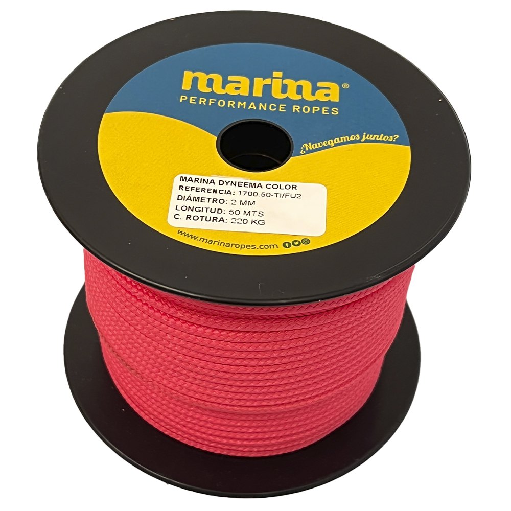 Marina performance ropes 1700.50/FU1 Marina Dyneema Color 50 m Веревка Золотистый Fuchsia 1 mm 