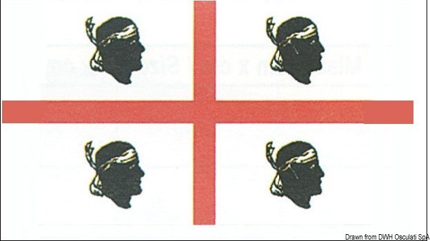 Купить Флаг Сардинии из полиэфирного флагдука 30 х 45 см, Osculati 35.443.02 7ft.ru в интернет магазине Семь Футов
