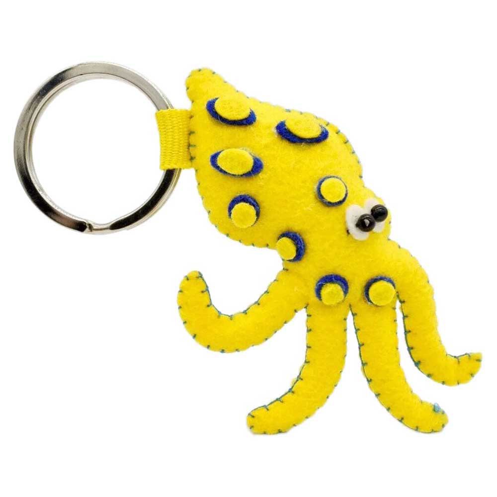 Dive inspire KR-007 Looney Брелок для ключей с синим кольцом в виде осьминога Желтый Yellow / Blue