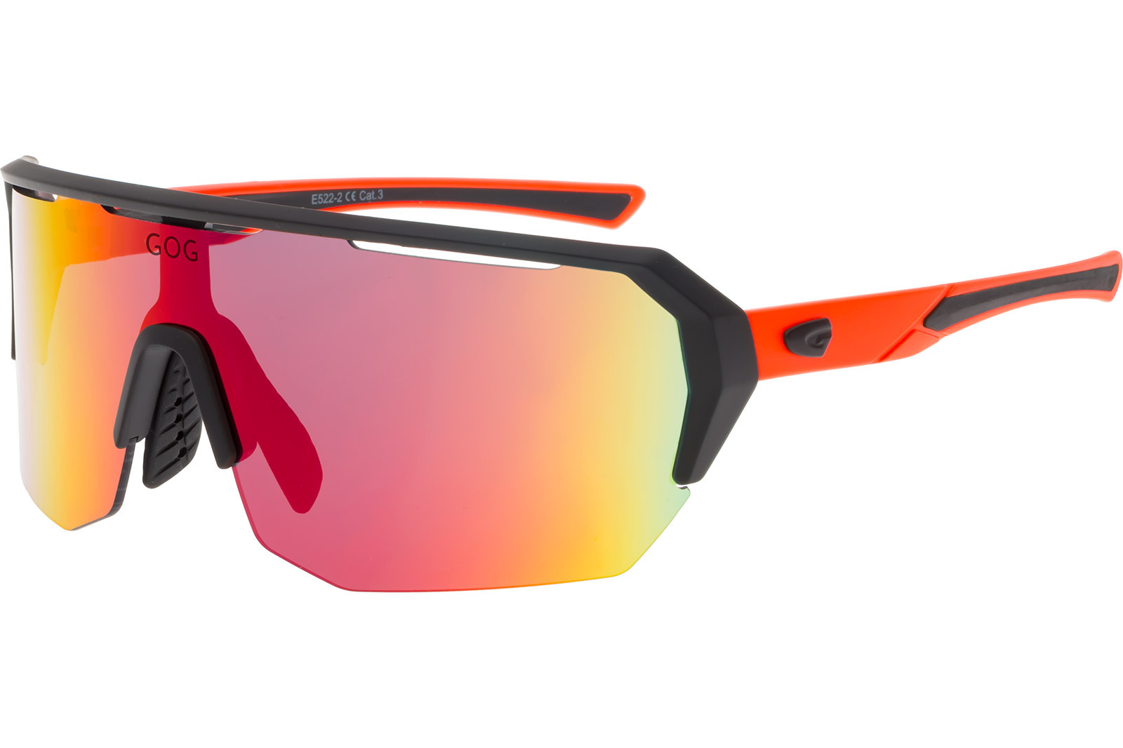 Купить Спортивные очки GOG Bragi / Matt Black-Neon Orange / Red Lens, e522-2 7ft.ru в интернет магазине Семь Футов