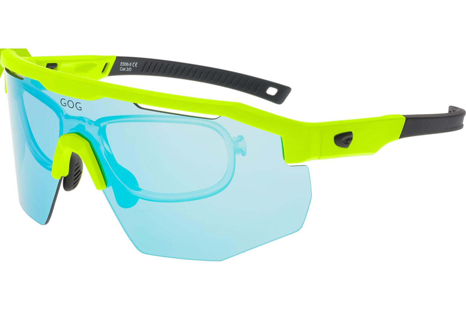 Купить Спортивные очки с диоптриями GOG Argo / Matt Neon Green-Black / White-Blue Lens, rx-e506-5r 7ft.ru в интернет магазине Семь Футов