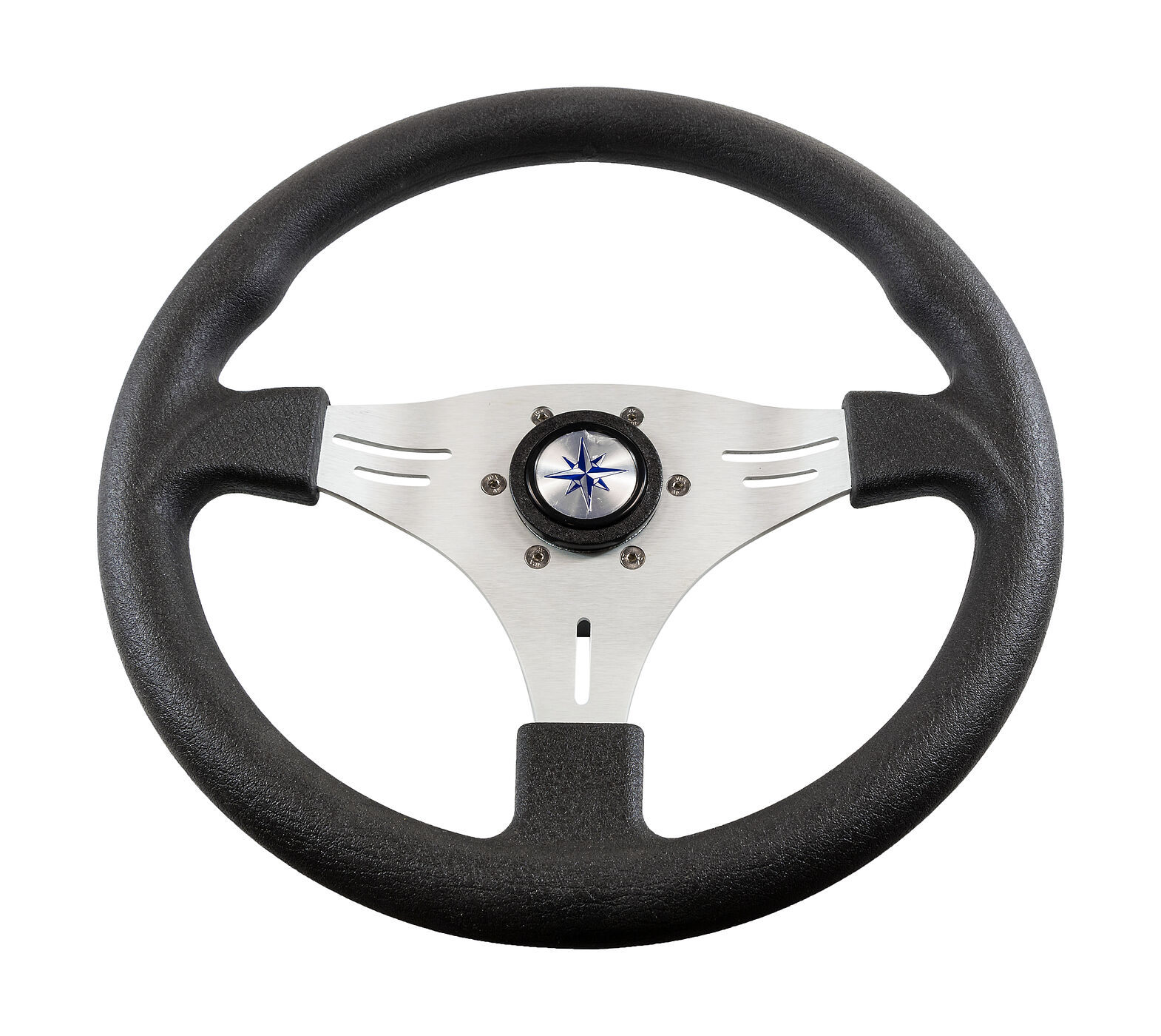 Купить Рулевое колесо MANTA обод черный, спицы серебряные д. 355 мм Volanti Luisi VN70551-01 7ft.ru в интернет магазине Семь Футов