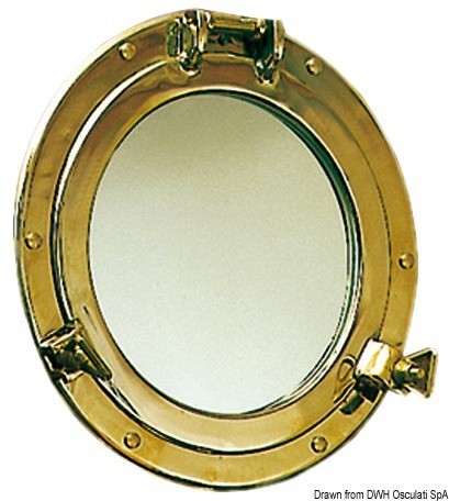 Купить Зеркало в иллюминаторе из латуни OLD MARINA 300 х 205 мм, Osculati 32.231.00 7ft.ru в интернет магазине Семь Футов