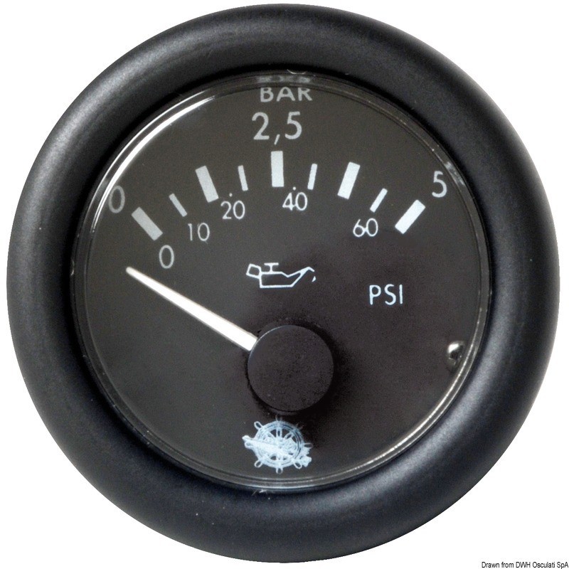 Guardian oil pressure gauge 0-5 bar black 12 V, 27.429.01
