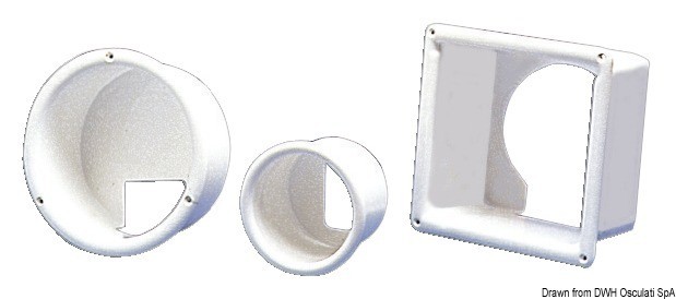 Купить Врезная монтажная коробка круглая из белого пластика 91 x 70 мм, Osculati 14.561.01 7ft.ru в интернет магазине Семь Футов