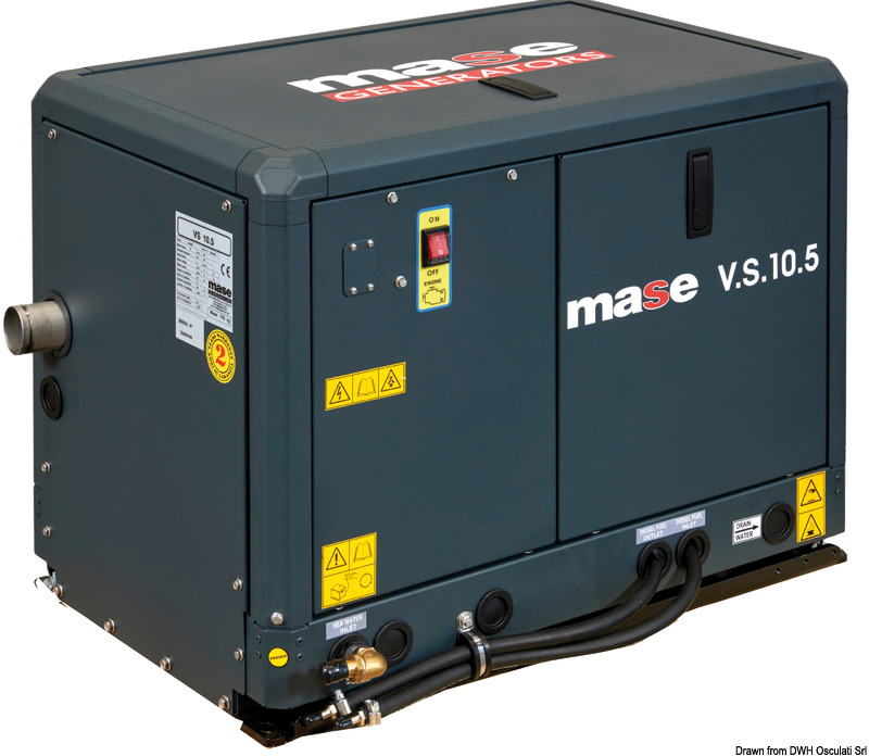 Купить Дизельный генератор MASE модель VS 10.5 (10 кВт) с системой охлаждения воздух/вода, Osculati 50.243.10 7ft.ru в интернет магазине Семь Футов