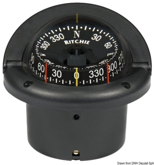 Купить RITCHIE Helmsman 2-dial compass 33/4 black/black, 25.083.31 7ft.ru в интернет магазине Семь Футов