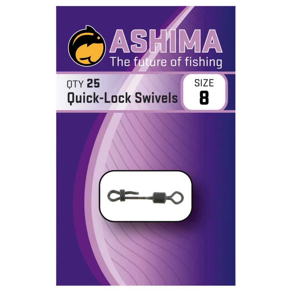 Ashima fishing ASQLS825 Quick Lock Вертлюги 25 единицы Black Nickel 8