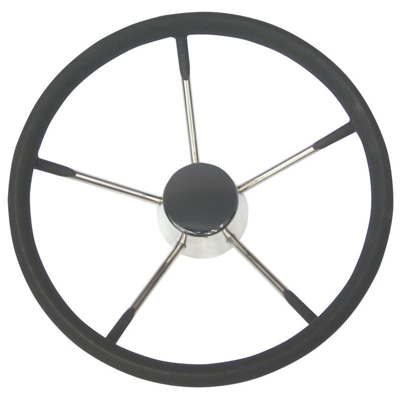 Рулевое колесо из нержавеющей стали с черной пеной Lalizas 99702 343 мм