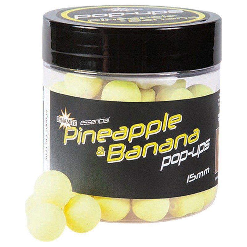 Dynamite baits ADY041617 Fluoro Pop-Ups Натуральная приманка Pineapple И Banana 78g Желтый 15 mm
