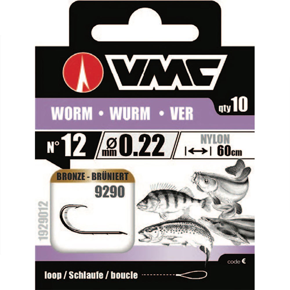 VMC 1929012 Worm Связанные Крючки Коричневый Bronze 12 