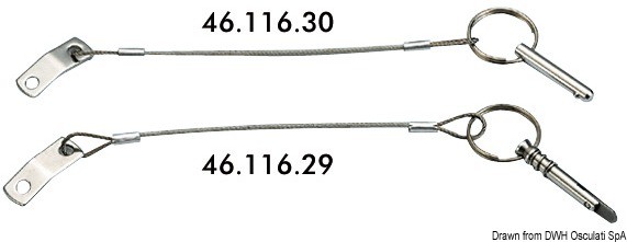 Купить SS plate + cable w/spring ball locking pin, 46.116.30 7ft.ru в интернет магазине Семь Футов