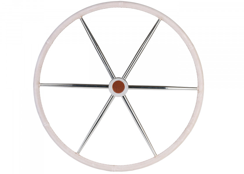 Купить Рулевое колесо из нержавеющей стали с кожаной обивкой / Ø: 900 мм 7ft.ru в интернет магазине Семь Футов