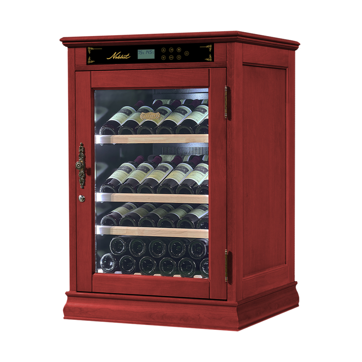 Винный шкаф однозонный отдельностоящий Libhof Noblest NR-43 Red Wine 700х650х1030мм на 43 бутылки из американского дуба 