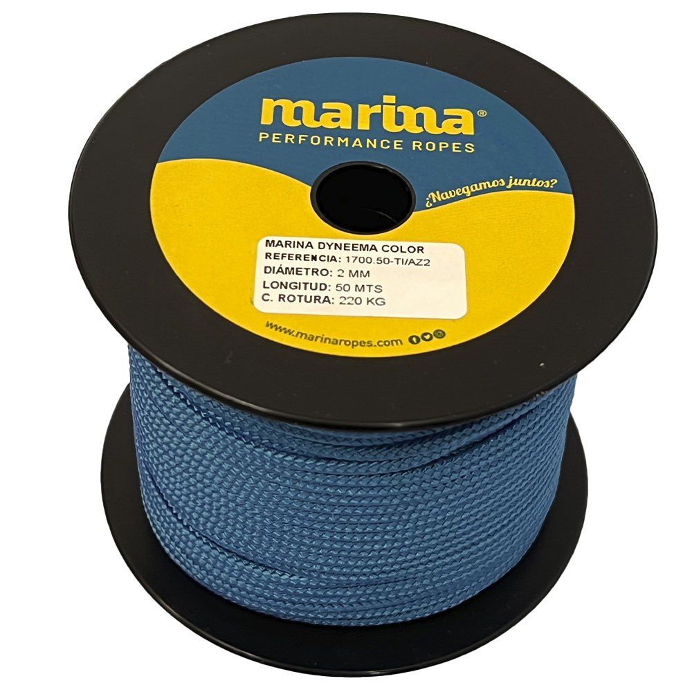Marina performance ropes 1700.50/AZ1.5 Marina Dyneema Color 50 m Веревка Золотистый Blue 1.5 mm 