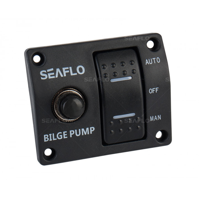 Панель управления с предохранителем SEAFLO SFSP-015-02 для осушительного насоса (ручной-выкл-авто) 12/24В