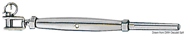 Купить Талреп с неподвижной вилкой и наконечником для обжима на тросе 10 мм 862 кг, Osculati 07.191.10 7ft.ru в интернет магазине Семь Футов