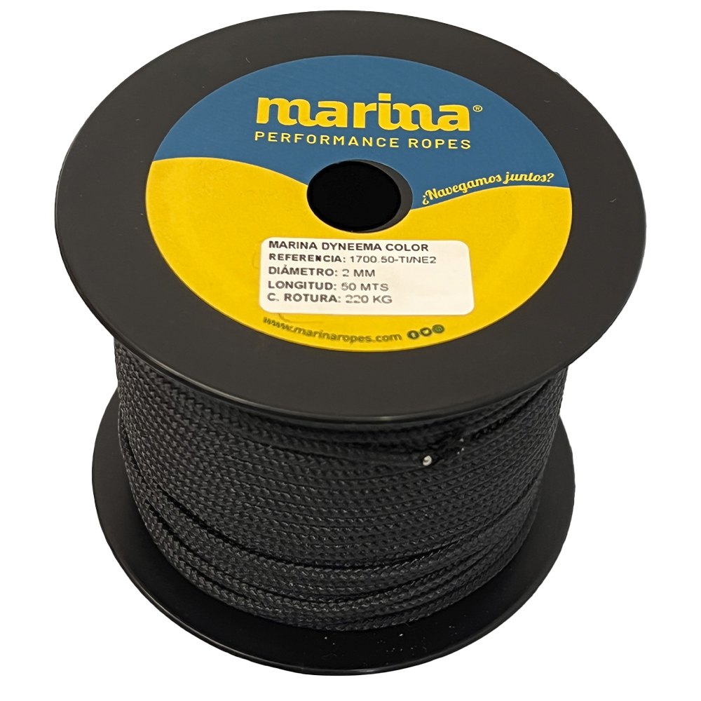 Marina performance ropes 1700.50/NE1 Marina Dyneema Color 50 m Веревка Золотистый Black 1 mm 