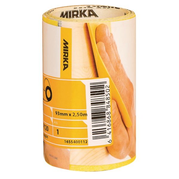 Наждачная бумага в рулонах для сухого шлифования Mirka Mirox 1655400180 P80 2500 x 93 мм