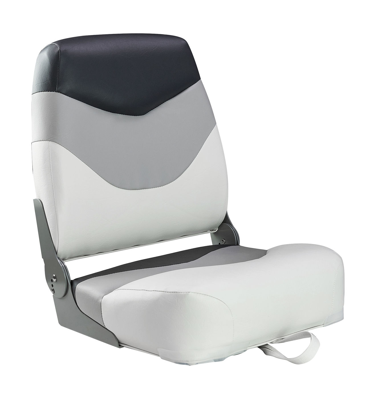 Купить Кресло мягкое складное Premium, обивка винил, цвет белый/серый/угольный, Marine Rocket 75128WGC-MR 7ft.ru в интернет магазине Семь Футов