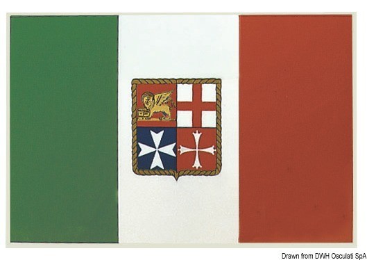 Купить Самоклеящийся флаг Италии с гербом Торгового Флота 15 х 22 см, Osculati 35.452.83 7ft.ru в интернет магазине Семь Футов