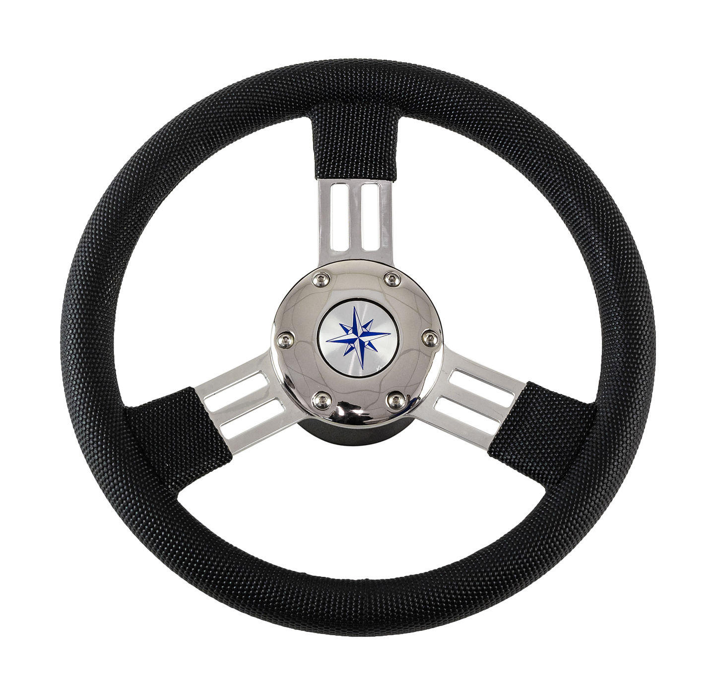 Рулевое колесо PEGASO обод черный, спицы серебряные д. 300 мм Volanti Luisi VN13327-01