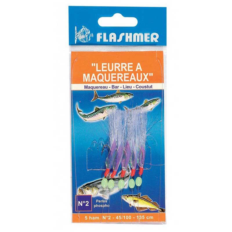 Flashmer LM10 Maquereaux Perles Рыболовное Перо Серебристый White 1/0 