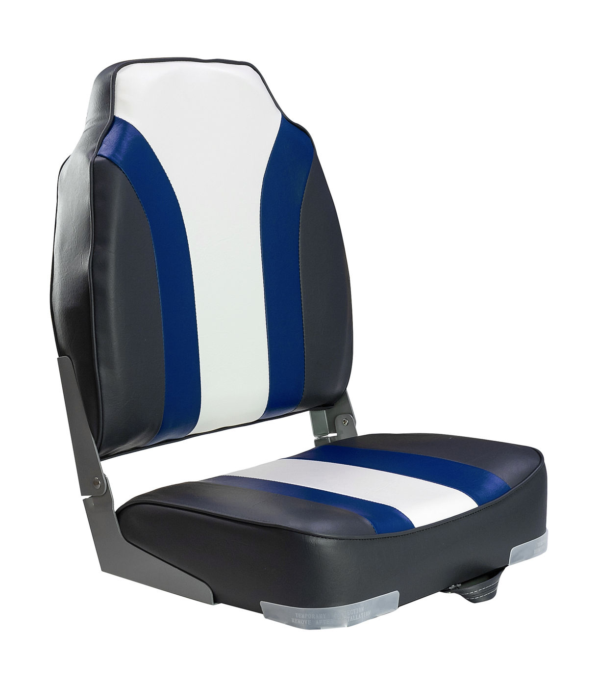 Купить Кресло мягкое складное Rainbow, обивка винил, цвет угольный/синий/белый, Marine Rocket 75107CBW-MR 7ft.ru в интернет магазине Семь Футов